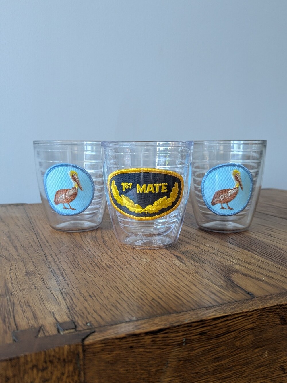 Pelican 1st Mate Tervis Insulated Tumblers Embroidered Patch Cups 12 oz Set of 3
